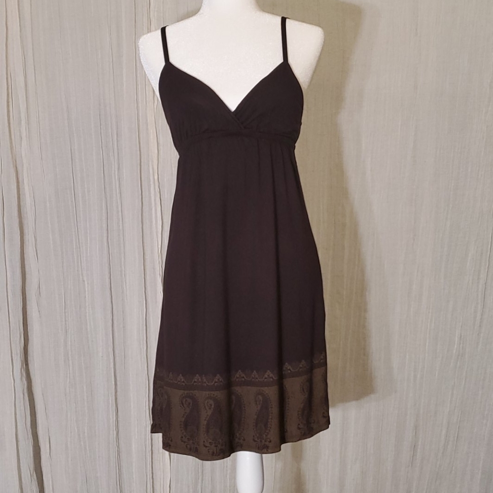 brown flowy sundress,  sz small (S)